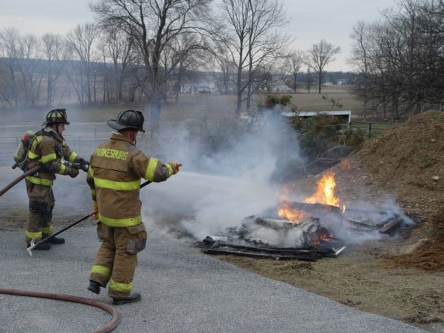 The 300 block of Strasburg Rd. trash fire. 